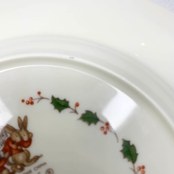 Royal Doulton Bunnykins Merry Christmas Plate English Fine Bone China Holiday - Picture 5 of 5
